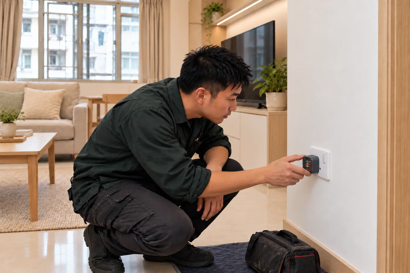 住宅插座及線路檢查情境示意